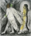 Angel Leading Elijah contemporain Marc Chagall